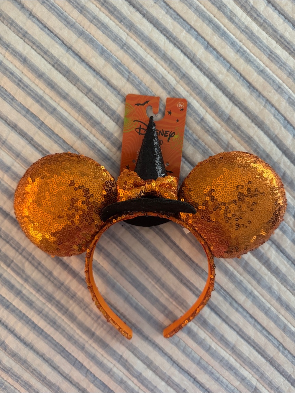 Disney Orange Sequin Minnie Witch Ears Headband